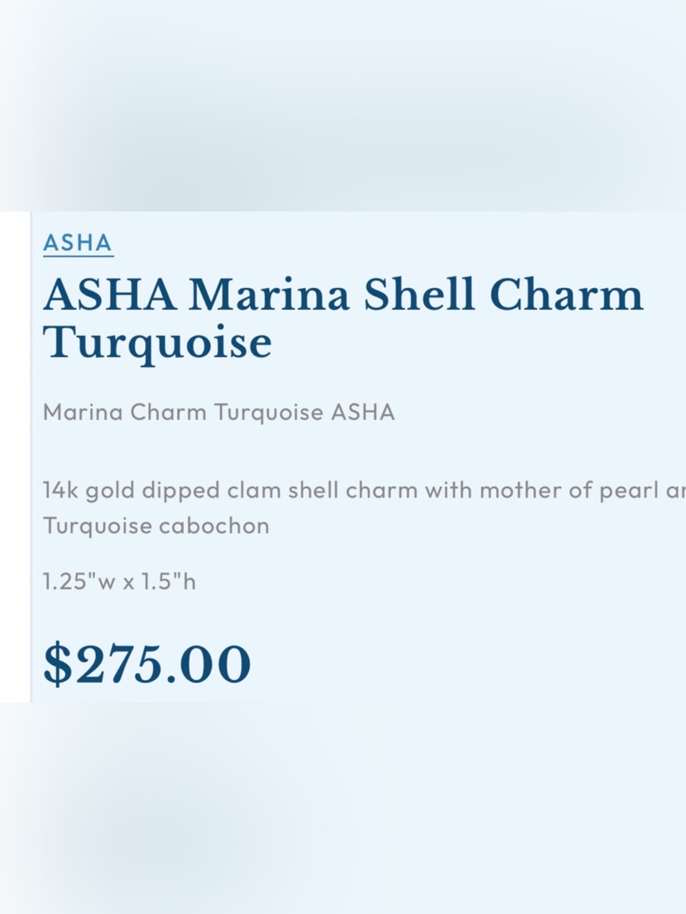 ASHA Marina Shell Charm on 17”mixed link chain ✨NWT✨ - Picture 9 of 9